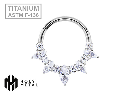 Кольцо-кликер Petals 5K Crystal 1.2 мм (16 G)